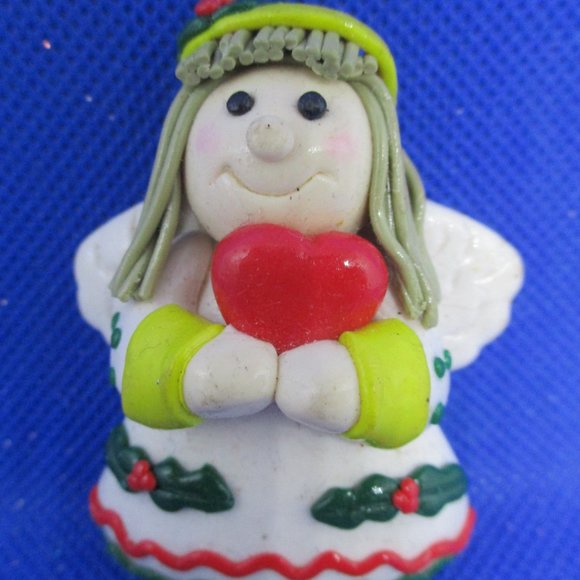 Polymer Clay 3 D Angel Brooch Artists Polymer Clay Christmas Angel Brooch - Picture 6 of 10